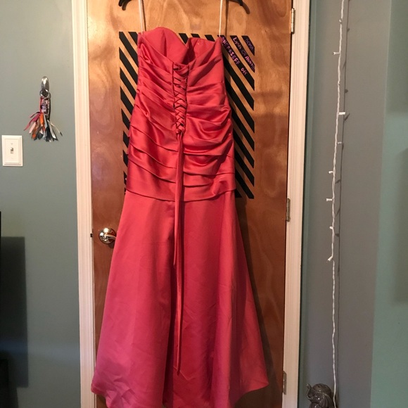 Coral Mermaid Prom Dress - Picture 3 of 8